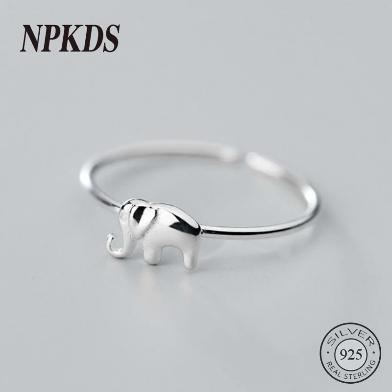 

Sterling 925 Silver Small Elephant Thin Rings Korea Minimalist Trendy Animal Rings for Women Silver 925 Girls Fine Jewelry Gifts