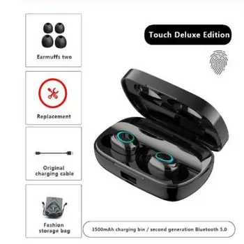 

Wireless 5.0 Bluetooth Earphone S11 Bluetooth Headset Headphones Waterproof Touch Control with 3500mah Charging Box