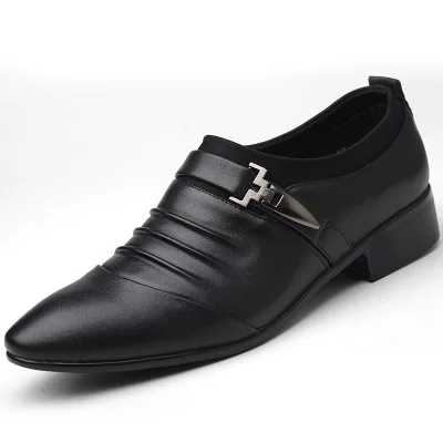 

Big Size 38-48 Mens Dress Shoes PU Leather Pointed Toe Oxfords Shoes For Men Cheap Flat Slip-on Business Wedding Shoes Men