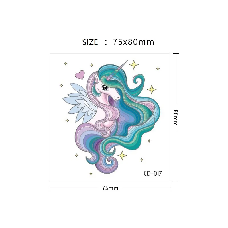 5Pcs/Set Unicorns Tattoo Stickers Watercolor Flowers Horse Waterproof Temporary Disposable Body Art Makeup tatouage temporaire tattoo sticker temporary tattoos makeup stickers