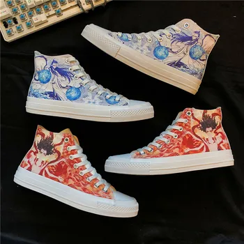 

Men's Casual Shoes New Anime High-top Canvas Shoes Lightweight Youth Trend Shoes Personality Non-slip Men's Fasthion Sneakers