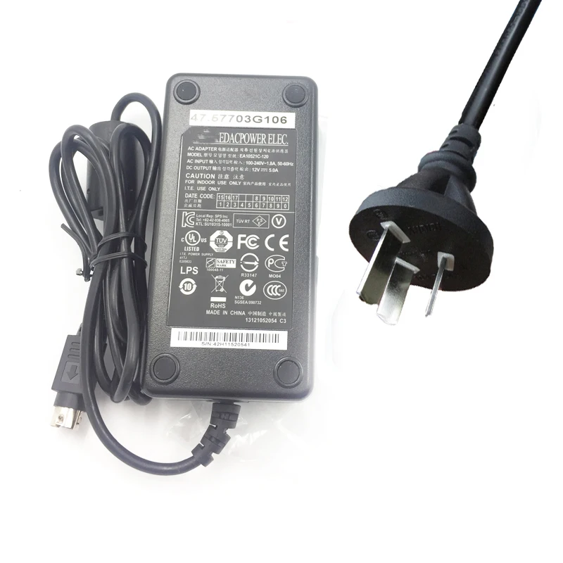 Для EDAC 12V AC адаптер EA10521C-120 настольный источник питания с бесплатным кабелем