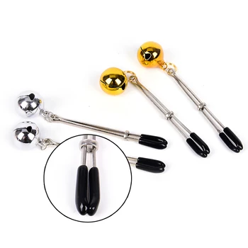 1 Pair Metal Bondage Nipple Clamps Chain Nipple Clips Labia Clamps Slave BDSM Women Toys Adult Sex Games Vagina Labia Spreader 3