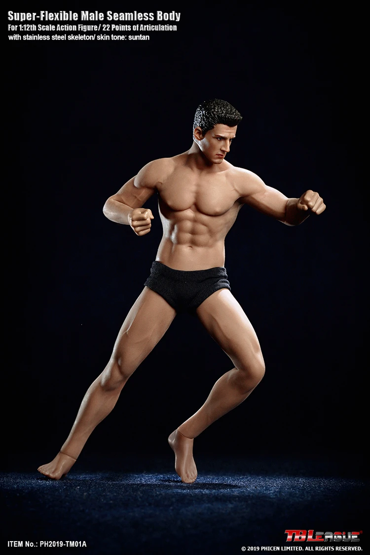 Homem sem Costura Figura de Ação com Cabeça Tbleague Super-flexível Corpo Esculpir Tm01a Tm02a Fitness Suntan Pele Soldado Figuras 1 - 12 7 corpo figura de ação com cabeça esculpir