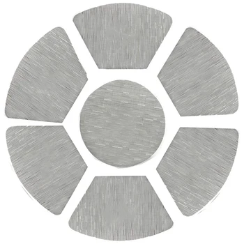 

Non Slip Kitchen Table Mat Hotel Western Food Mat Fan-Shaped Bamboo Weaving Insulation Mat 7PCS