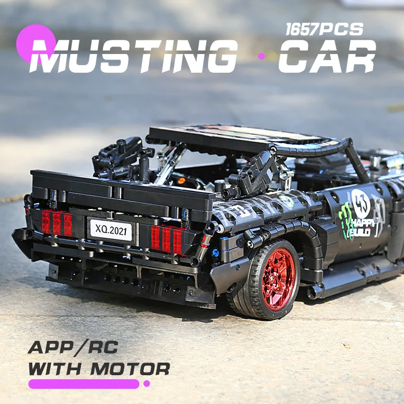 Technic RC Ford Mustang Hoonicorn РТР V2 городской автомобиль совместим MOC 22970 Кирпичи Модель