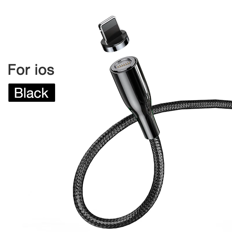 CAFELE Магнитный зарядный usb-кабель 3 А кабели для быстрой зарядки для iPhone USB type C Micro кабель для samsung huawei Xiaomi Oneplus - Цвет: Black for IOS