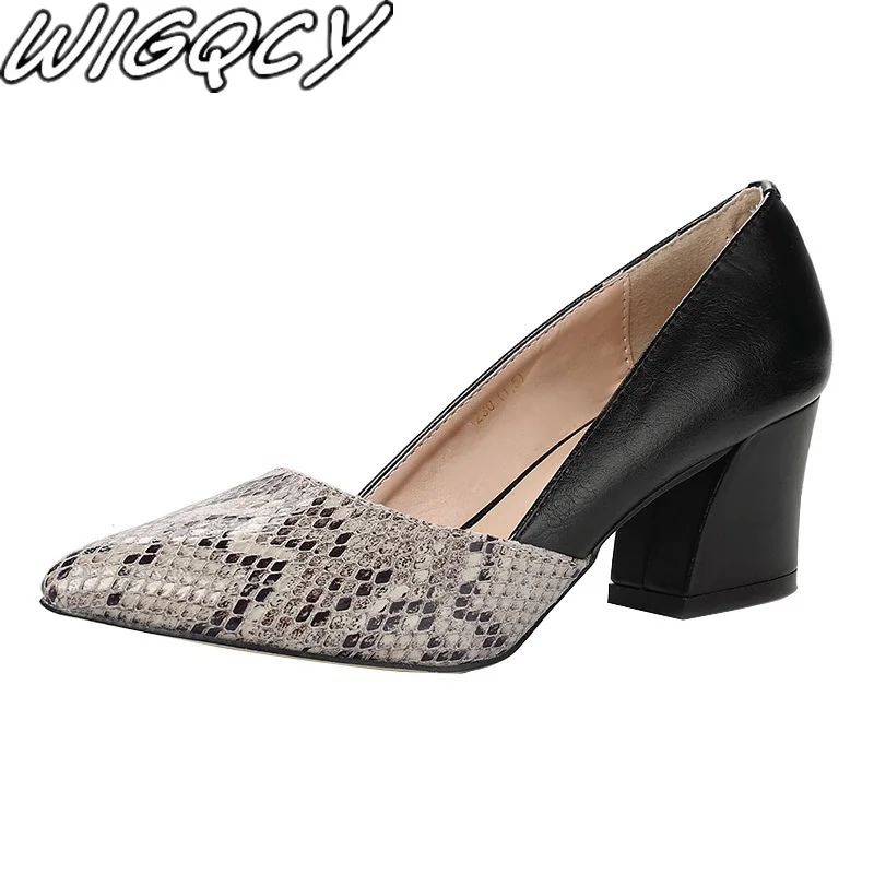 2020New Snakeskin Pointed Toe Shallow Women's Shoes Fashion Summer Outdoor Wedding Party Roman Style High Heels Zapatos De Mujer | Обувь