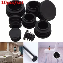 Hot-Selling 10Pcs Black PVC Plastic Furniture Leg Plug Blanking End Cap Bung For Round Pipe Tube