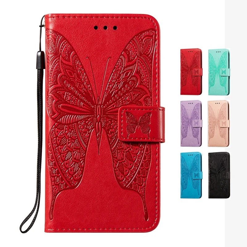 Flip Wallet Case For iPhone 12 11 Pro Xs Max XR X 8 7 Plus SE 2020 Coque Luxury Butterfly Leather Cover With Card Slots | Мобильные