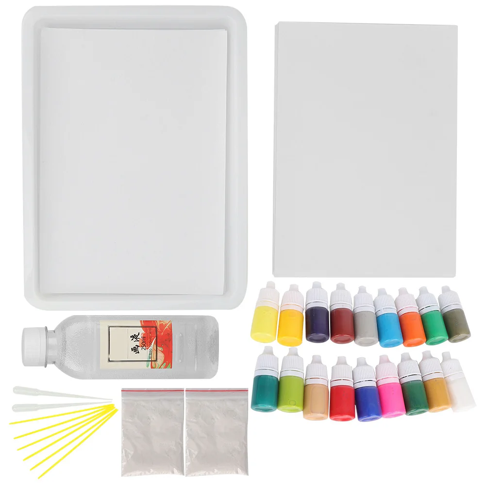 

A5 9/12/18 Colors Kit Water Marbling Water Pigment for Paper Marbling Ebru Art Tool with A5 Tray(Random Color)