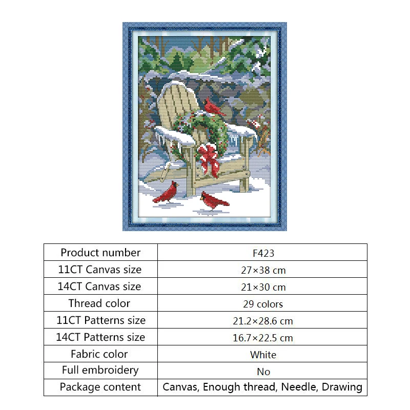 Joy Sunday Christmas снег вышивка крестиком пейзаж Картина 14ct Aida ткань для вышивки комплект DMC DIY Рукоделие Ремесла