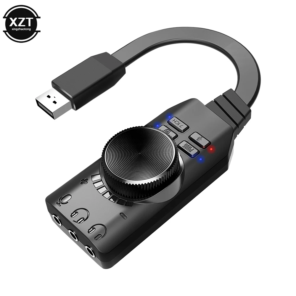 usb externo para placa de som para pubg gaming externo placa de áudio adaptador usb plug and play para computador portátil do jogo