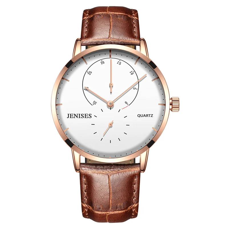Brown-Leather TEENRAM спортивные часы для мужчин s наручные часы Роскошные тяжелый oclock стальной Чехол Кожаный ремешок Бизнес reloj hombre бизнес - Цвет: Brown-Leather