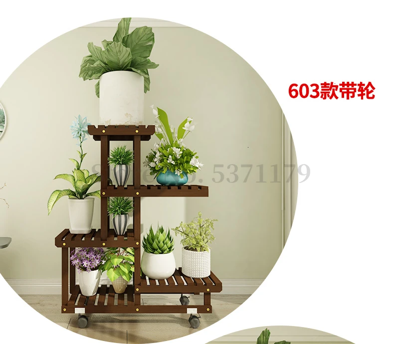 Landing Type Flower Airs Indoor Multi-storey Balcony Solid Wood Shelf Chlorophytum Flowerpot