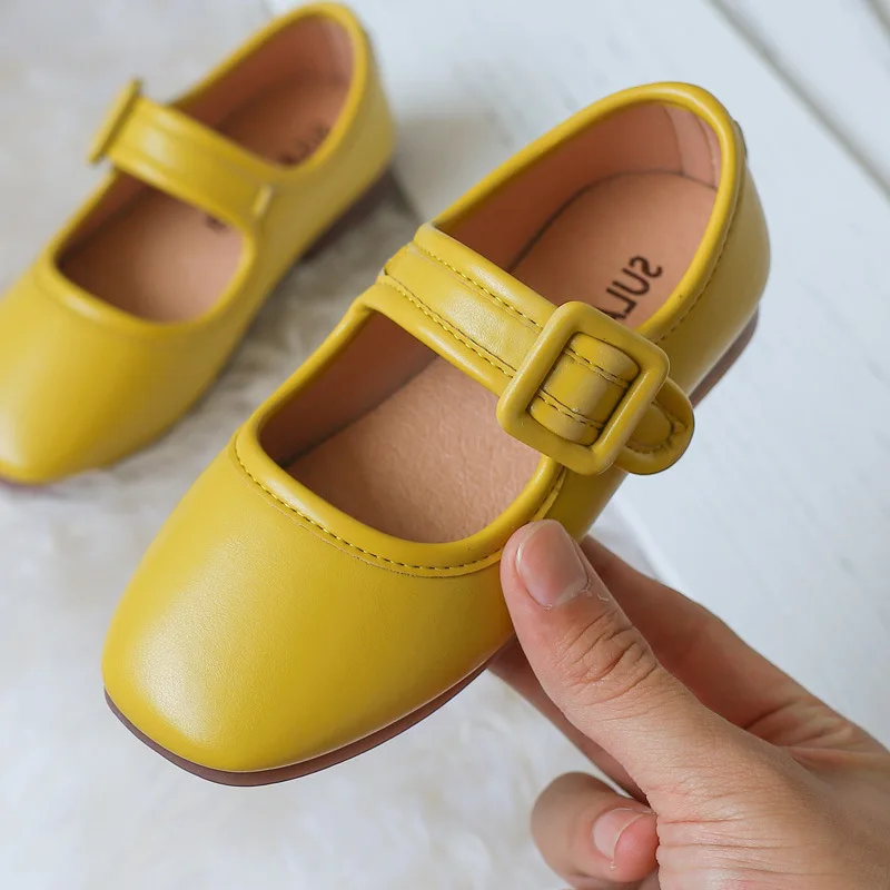 Yorkzaler Spring Autumn Kids Party Shoes PU Leather Children Princess Dance Shoes Flat Casual Soft Single Girl Shoes Breathable