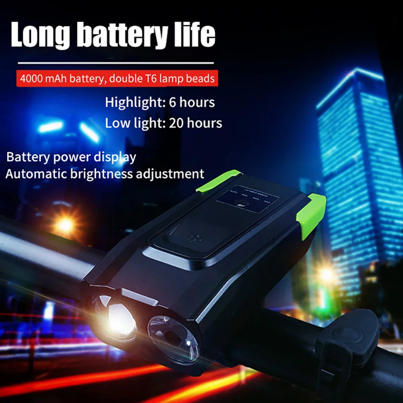 Sale Bicycle Light Farol Bike Bicycle Lighting Bike Front Light Lamp USB Bicycle Lights 4000MAh Flashlight for Cycling 5 Sale Bicycle Light Farol Bike Bicycle Lighting Bike Front Light Lamp USB Bicycle Lights 4000MAh Flashlight for Cycling 5