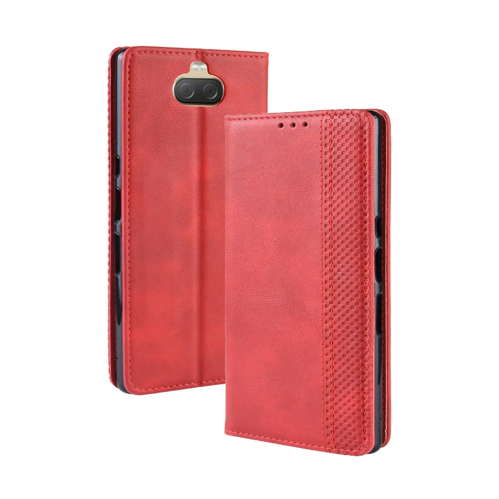 Магнитный винтажный кожаный чехол Премиум Coque для sony Xperia 10 Plus I3223 чехол 6,5 дюймов флип фривольный анти осенний чехол