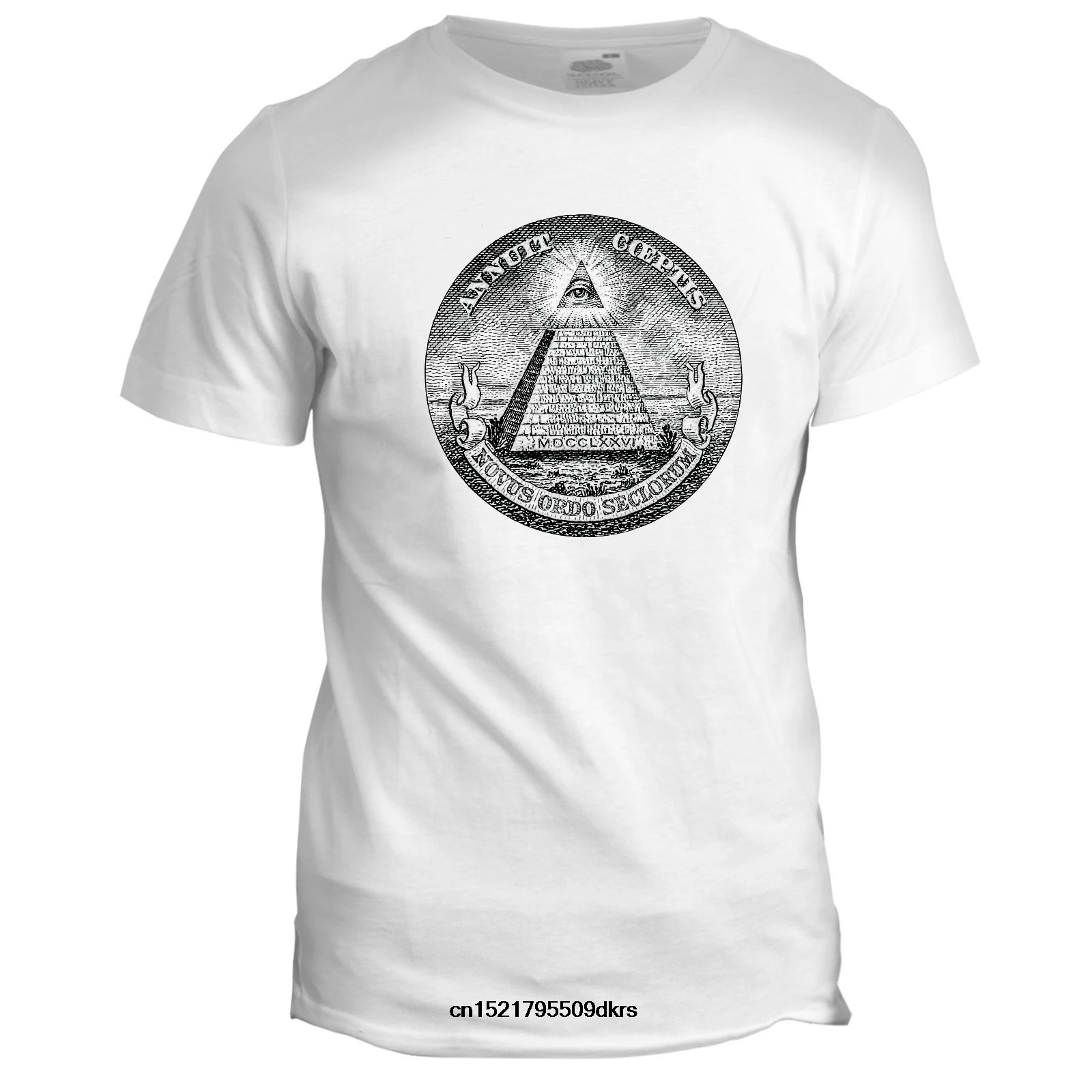 Мужская футболка Illuminati Пирамида Глаз Tumblr Череп США Косплей Байкер тату новинка wo
