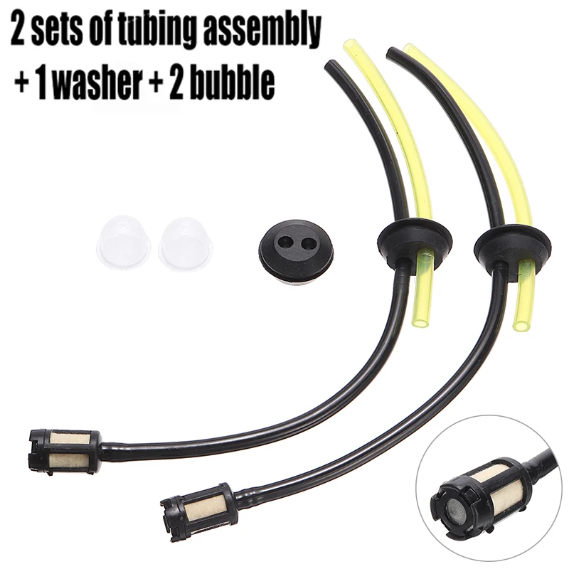 2 Set 139/140/GX35 Petrol Strimmer Fuel Hose With Tank Strainer assy & Grommet For Brushcutter