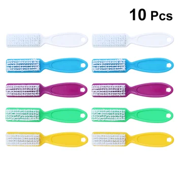 

10pcs Nail Brushes Plastic Durable Portable Long Handle Cleaning Brush Dust Brush Manicure Tools Fingernail Brush