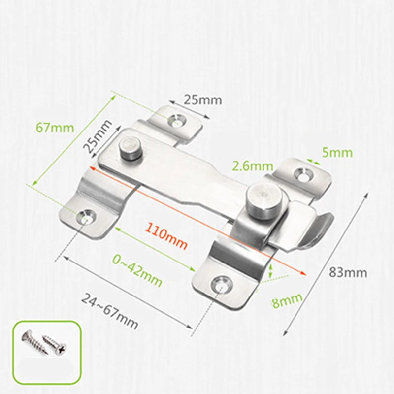 1 шт. шкафы пряжки защелки болты серебро безопасности безопасный нержавеющая
