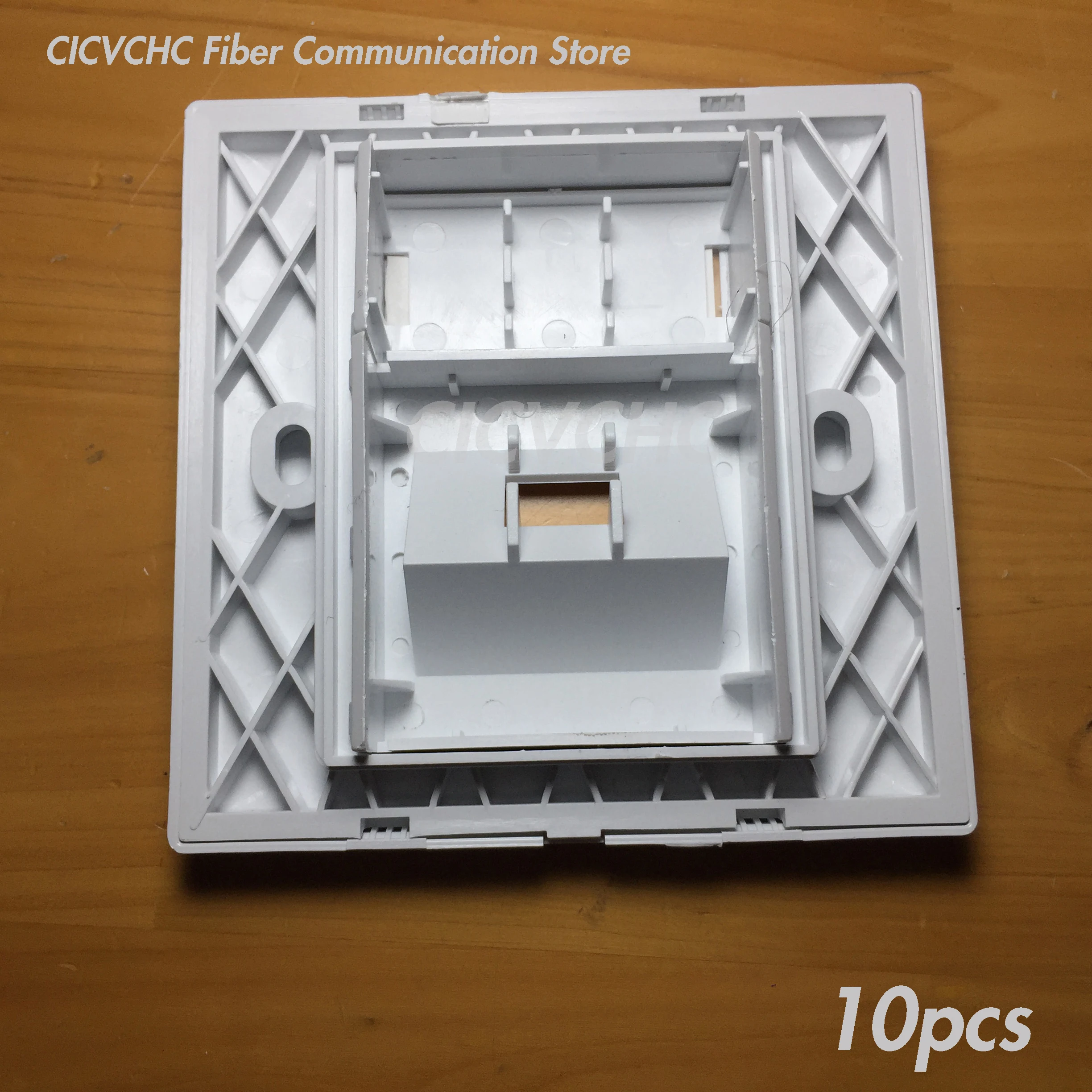 10pcs 86x86mm Panel for Simplex SC or Duplex LC Adapter / White / FTTH ODN