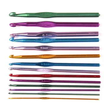 

14PCS Crochet Hooks Needles Knitwear Weave Craft 2.0-10.0mm Multicolor