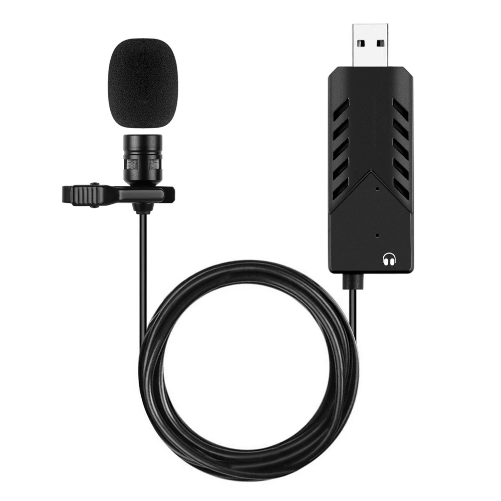 Портативный конденсаторный кардиоидный микрофон с зажимом USB компьютерный