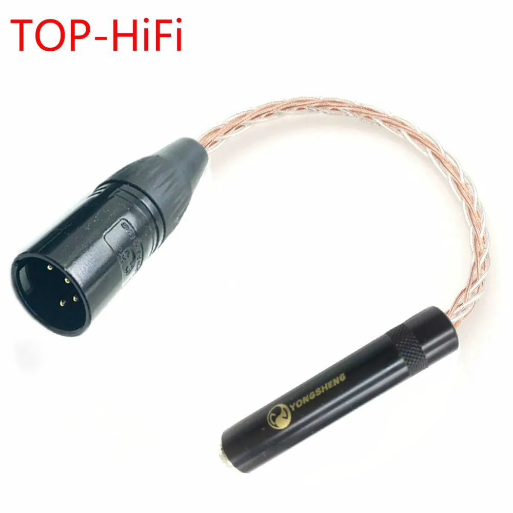

TOP-HiFi 8 cores Copper Silver mixed Hifi 4-Pin XLR Male Balanced to 6.35mm 1/4 Female Audio Adapter Cable