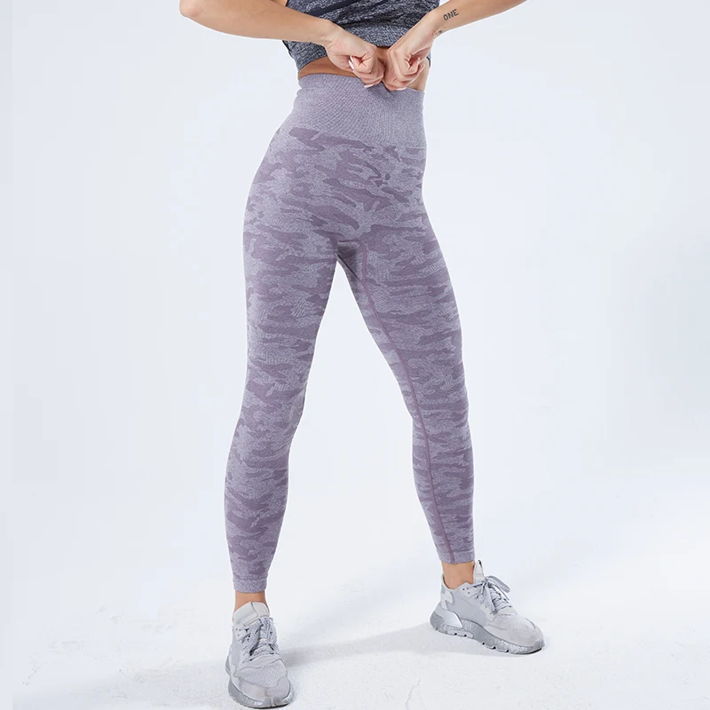 

SALSPOR Camouflage Seamless Leggings Women High Waist Buttocks Push Up Fitness Jeggings Female Workout Slim Breathable Leggings