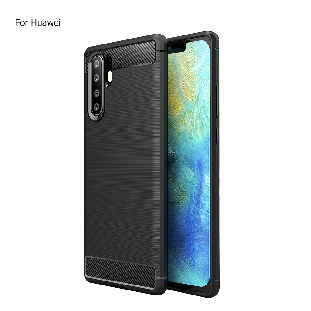 

Carbon Fiber TPU Soft Case For Huawei P20 P30 Pro P10 Lite Black Silicone Cover For Huawei P Smart Z + 2019 P10 Plus Seifie Case