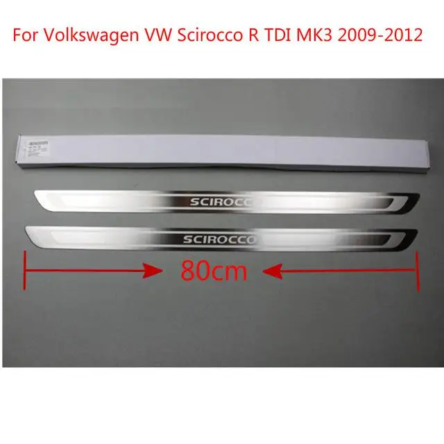 Высококачественная Накладка порога из нержавеющей стали для Volkswagen VW Scirocco R TDI MK3 2007 2008 2009 2010 2011 2012 - Цвет: A