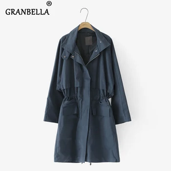 

Long Sleeve Solid Color Lapel Long Trench Coat Oversize Temperament Women's Summer Windbreaker Streetwear Spring Women Trench