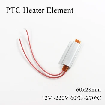 

60x28mm 12V 24V 36V 48V 110V 220V PTC Heater Element Constant Thermostat Thermistor Air Heating Sensor Aluminum Shell 60*28mm