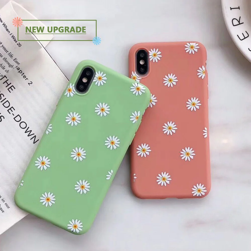 For Iphone 11 Pro Xs Max Xr X 7 8 6s 6 Plus Se 5 Case Flowers Daisy Art Cute Phone Cases Cover For Girls Green Gray Orange Brown Phone Case Covers Aliexpress