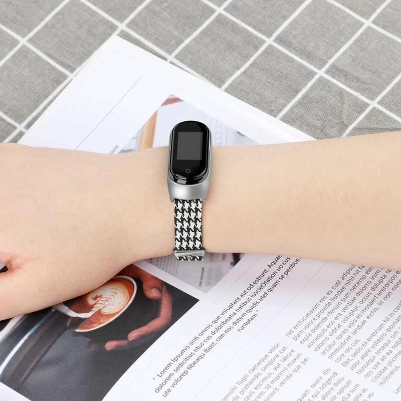 Браслет mi Band 4, металлический, нержавеющая сталь+ холст, универсальный, для Xiaomi mi, ремешок 3/4, браслет mi Band 4, напульсники mi band 4