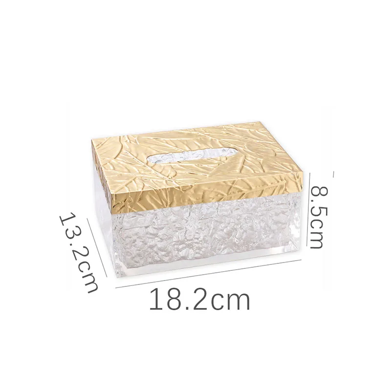 European Crystal Resin Tissue Box Creativity Relief Decorative Living Room Modern Paper Boxes Hotel Front Desk Tissues Organizer 6