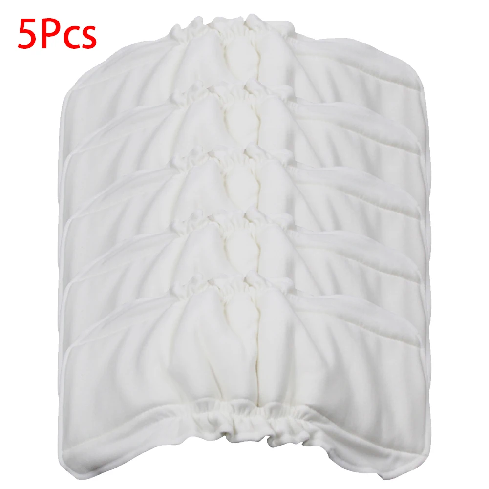5Pcs Reusable Toddler Elastic Insert Baby Diaper Bamboo Charcoal Drawstring Nappy Accessories 5 Layer Urinal Pad Water Absorb