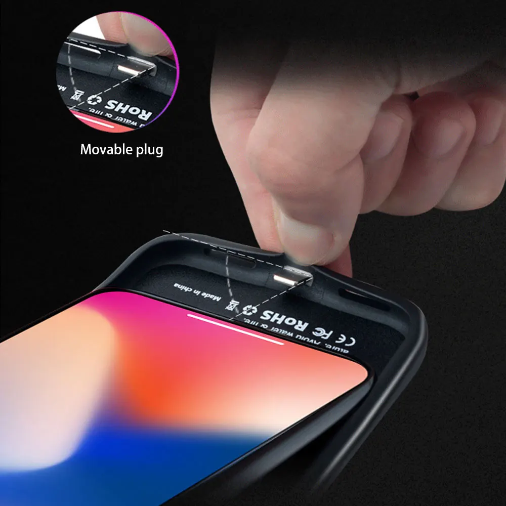 Чехол KISS, чехол-батарея для iphone X 10, 3000 мА/ч, внешний аккумулятор, чехол для iphone X, портативное Внешнее зарядное устройство, чехол в виде ракушки