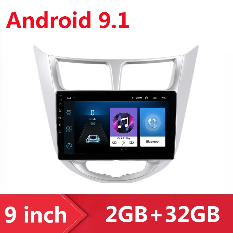 Автомобильный мультимедийный плеер на Android 9 1 для Hyundai Solaris Verna Accent 2011 2012 2013 2014 2015 2016