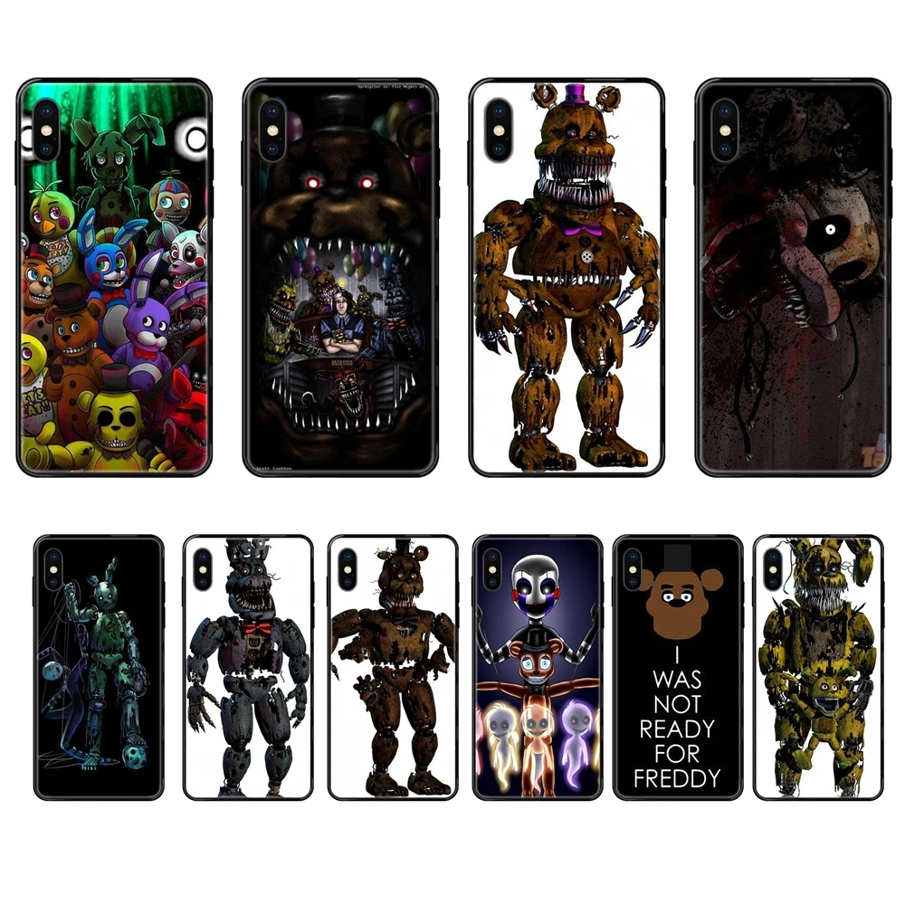 Five Nights At Freddys For iPhone 11 12 Pro 5 5S SE 5C 6 6S 7 8 X 10 XR XS Plus Max Black Soft TPU Protector Phone Cases | Мобильные