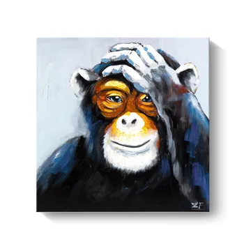 

Hand Painted Abstract Colorful Orangutan Animal Oil Painting On Canvas Home Decoration Orangutan Painting