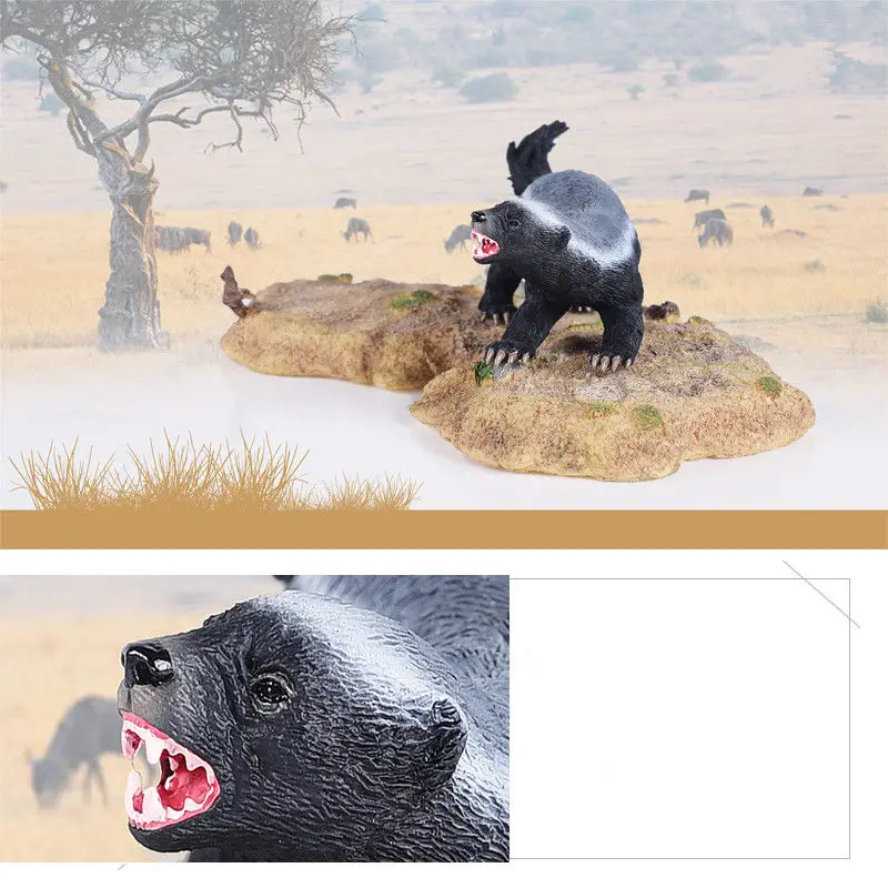 1 шт. медовый Барсук модель статуя фигурка животного с базой игрушка для взрослых