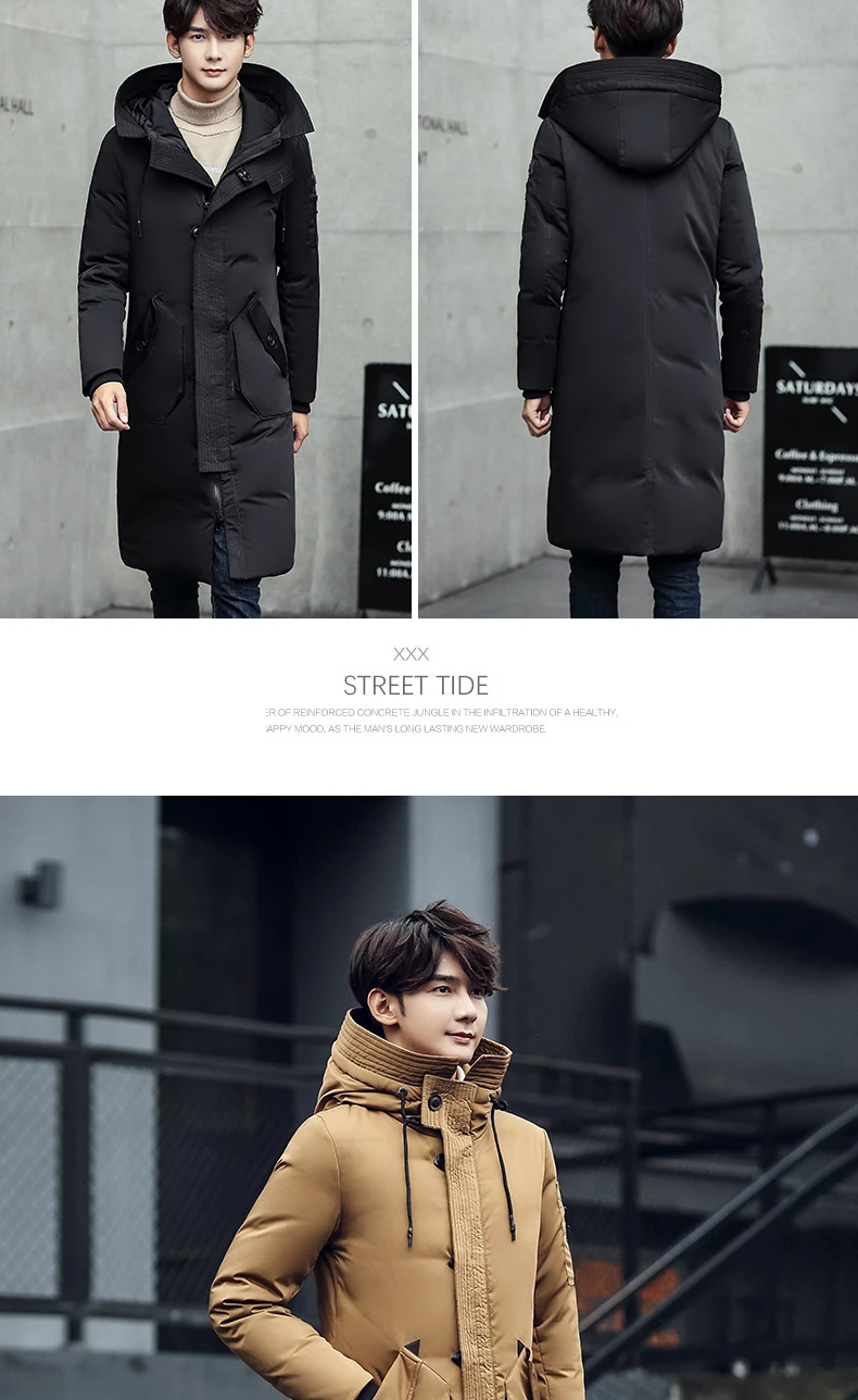 Yaloo пуховик мужской стиль большой меховой воротник гусиный пух ...