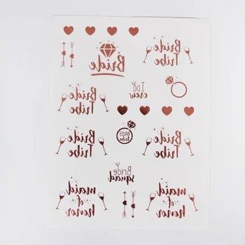 

Hot Stamping Tattoo Stickers Rose Gold Single Party Water Transfer Stickers Fashion Creative Face Stickers