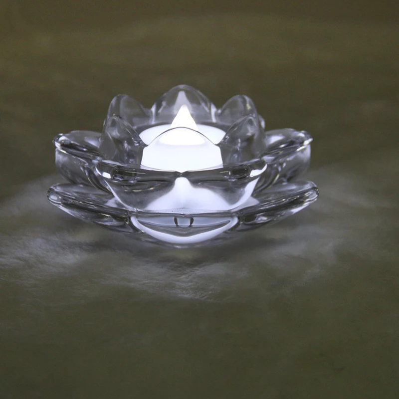 Промо-акция! Прозрачных Lotus подсвечник из Стекло держателя для свечи Tealight