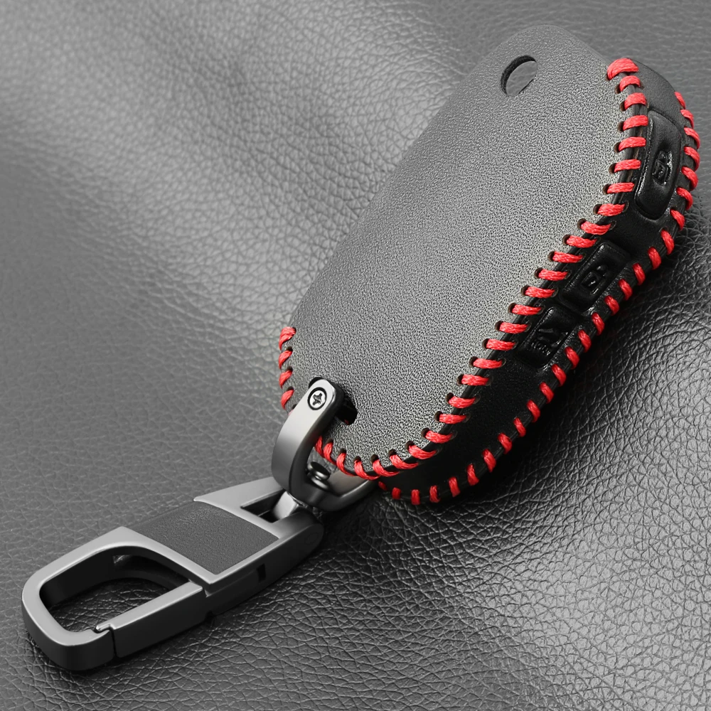 

New Styles Leather Car Key Folding Case Cover Bag for Kia Cerato Sportage Ceed Sorento K900 Stinger 2017 2018 2019 3 Buttons