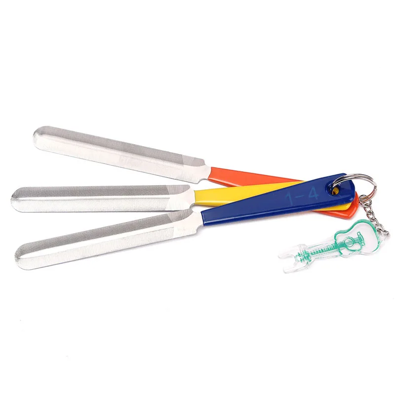 3 Pieces Double Edge Nut Files with Bridge Pin Puller for Guitar Luthier