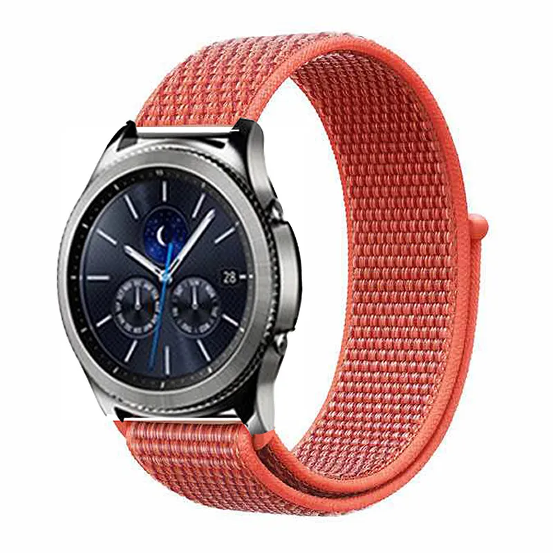 20 мм/22 мм длина браслета для Galaxy Watch 46 мм/42 мм/Активный 2 ремень samsung Шестерни S3 Frontier спортивный нейлоновый браслет huawei часы GT S2 42 46 мм - Цвет ремешка: nectarine 22